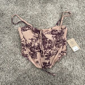 Brown corset top size S NWT